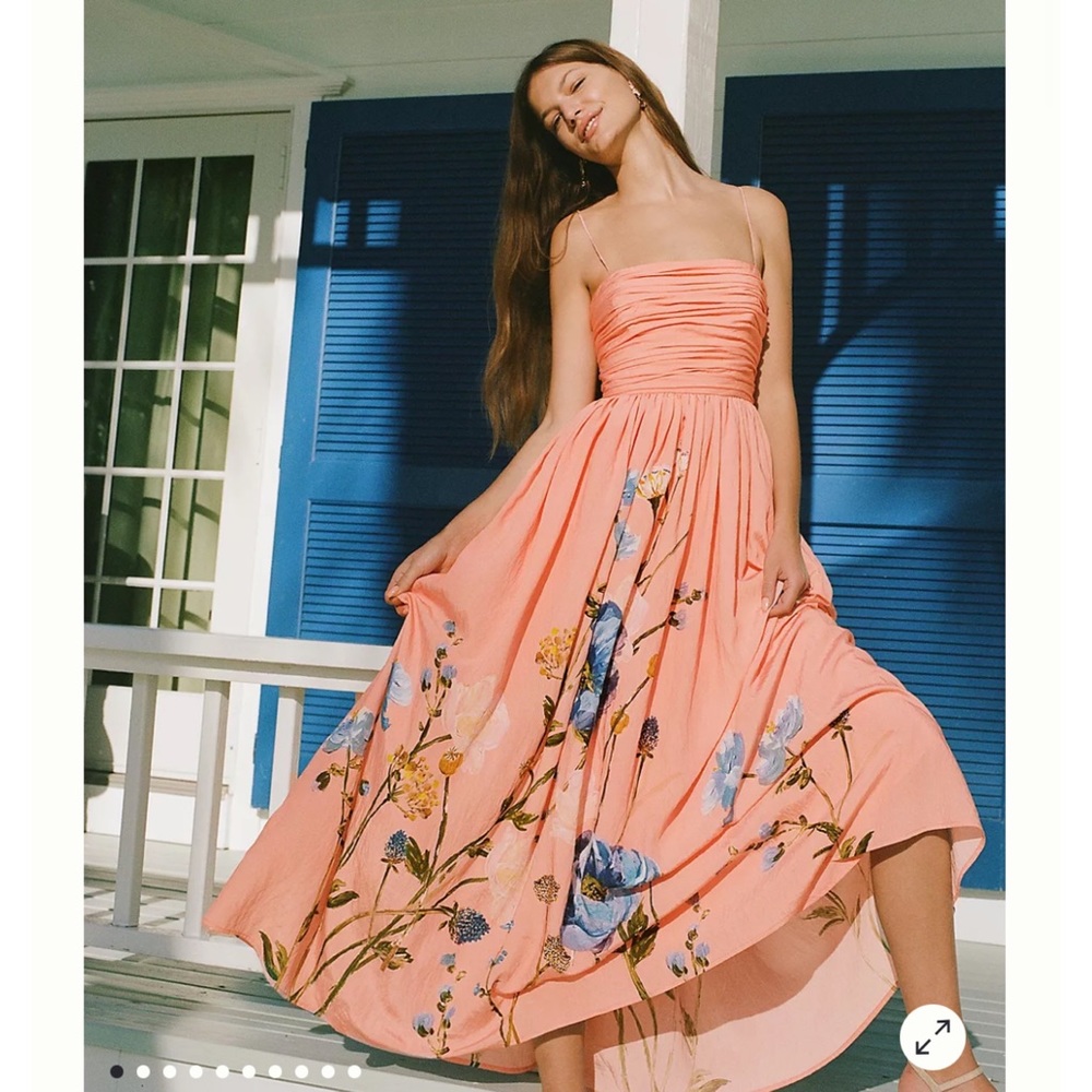 Anthropologie Lorelei Ruched-Bodice Midi Dress